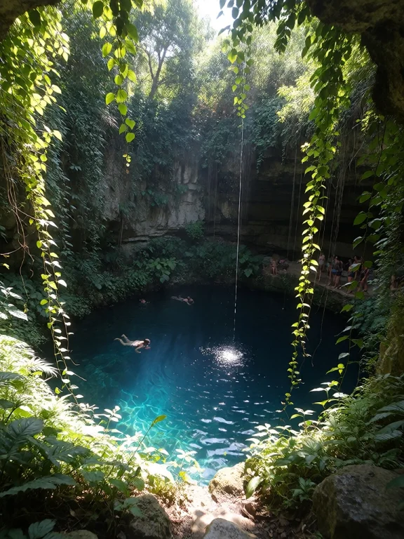 The Image Depicts A Breathtaking Natural Scene A Large Sinkh...