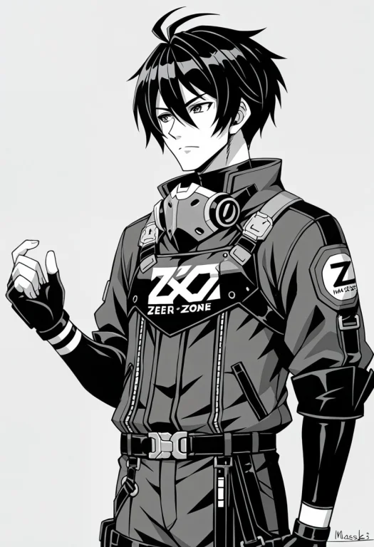 Kamitoumasakistyle1.6,monochrome, 1boy,wizezenlesszonezero F...