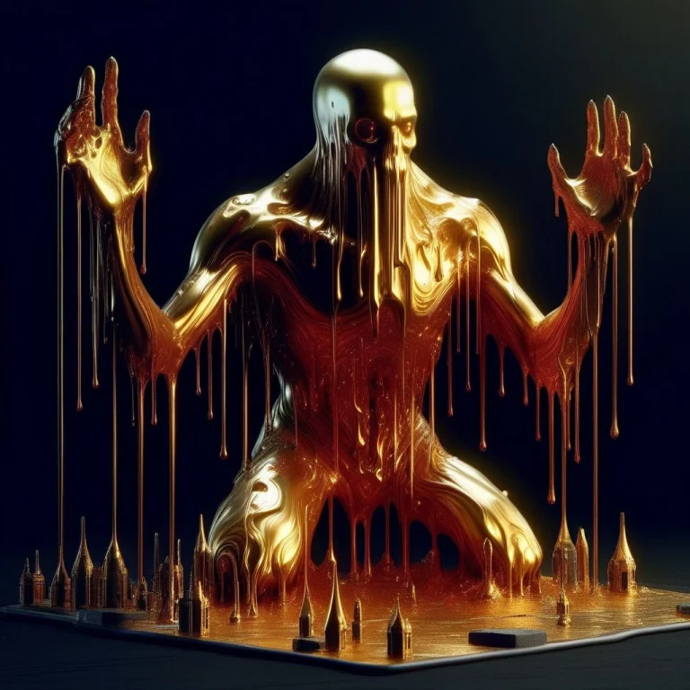 Liquidgoldmorph, Dripping,golem,furnace,aura,castle