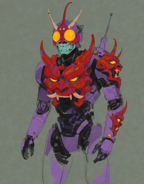Stylized, Color Sketch, , Parts Decorated Like Oni Kamanride...