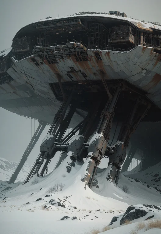 This Is A Photograph Of A Futuristic, Post-apocalyptic Scene...