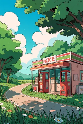 Carles Dalmau. A Quaint, Rural Japanese Scene. The Image Fea... — Stable Diffusion AI Prompt: @carles dalmau. a quaint, rural Japanese scene. The image features a small, brig...