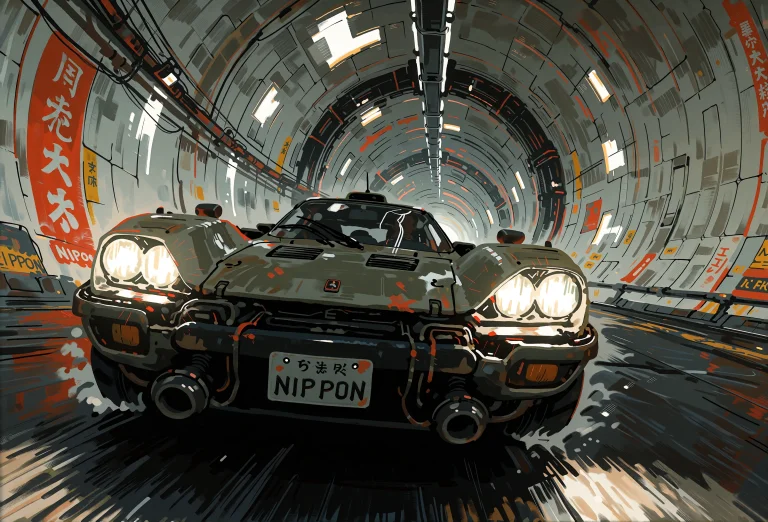 Nippon Extreme Fisheye Perspective. Digital Painting, Matte...
