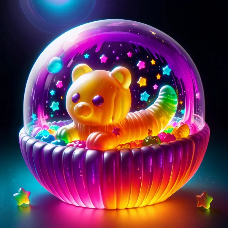 Gummymorph, Pys-xl, Mad-mtrx, Glowing, A Tiny Gummy Bear Ast...