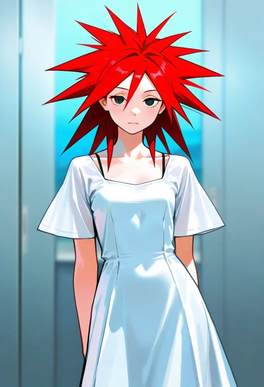 Spiked Hair, Medium Hair, Red Hair, Black Eyes,,,,,,,,,,,,,,...