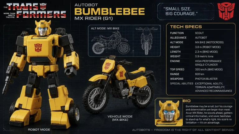 Mx Riderg1 Bumblebee With Tech Specs