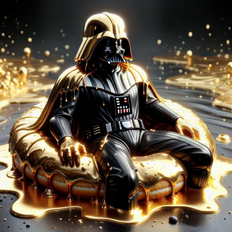 Darth Vader, Sitting, On Back, Over A Donut-shaped Float, Fl...