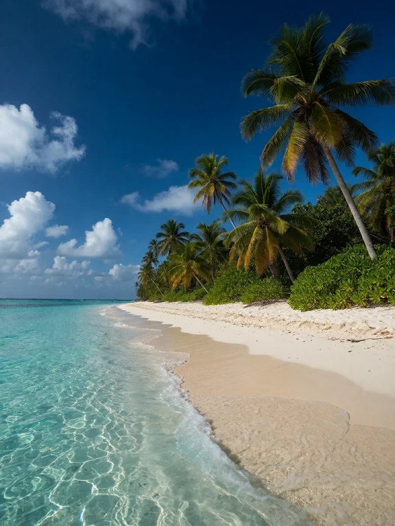 The Image Captures A Stunning Tropical Paradise. Clear Turqu...