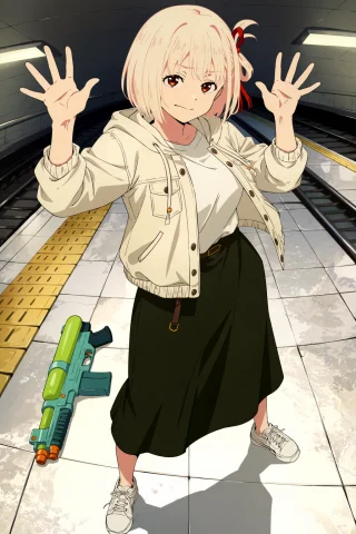 Surrenderingpose Masterpiece, Best Quality 1girl, Solo, Fema... — Stable Diffusion AI Prompt: surrenderingpose masterpiece, best quality 1girl, solo, female focus, nishikigi...