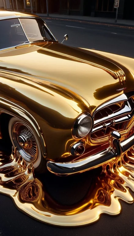 A Medium Shot Of A Classic 1950s American Sports Car, Its Ic...