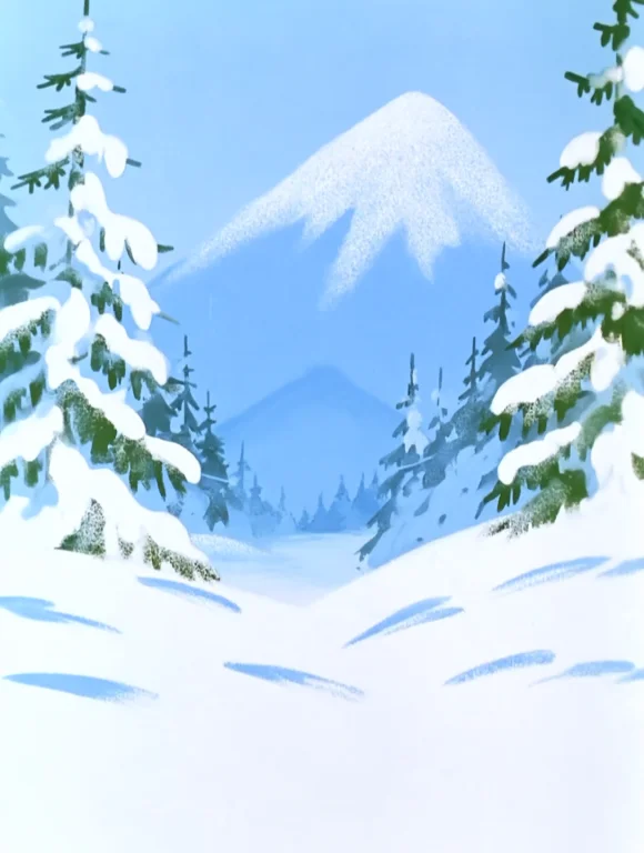 Soyuzmultfilmstyle, A Wide Shot Capturing The Silent, Frozen...