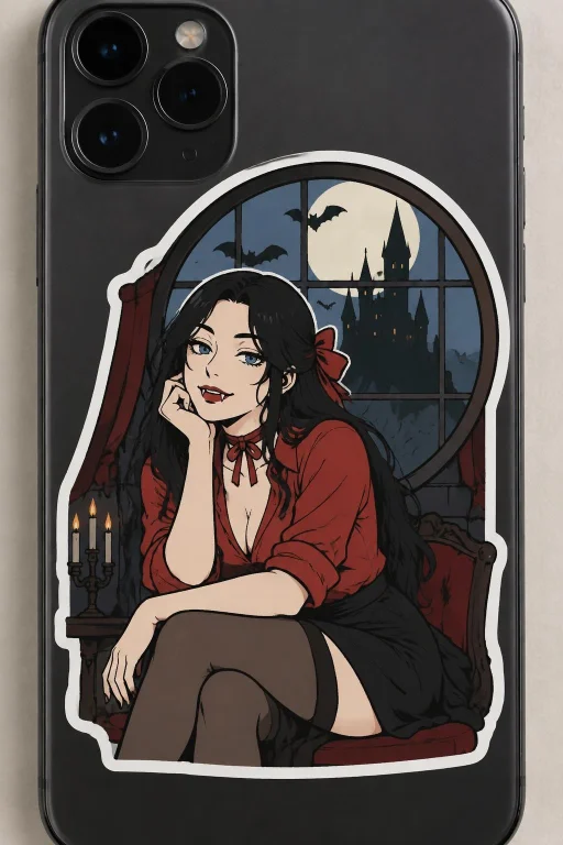 Vinyl Sticker Drawn In Paint App . Attached To A Phone Back....