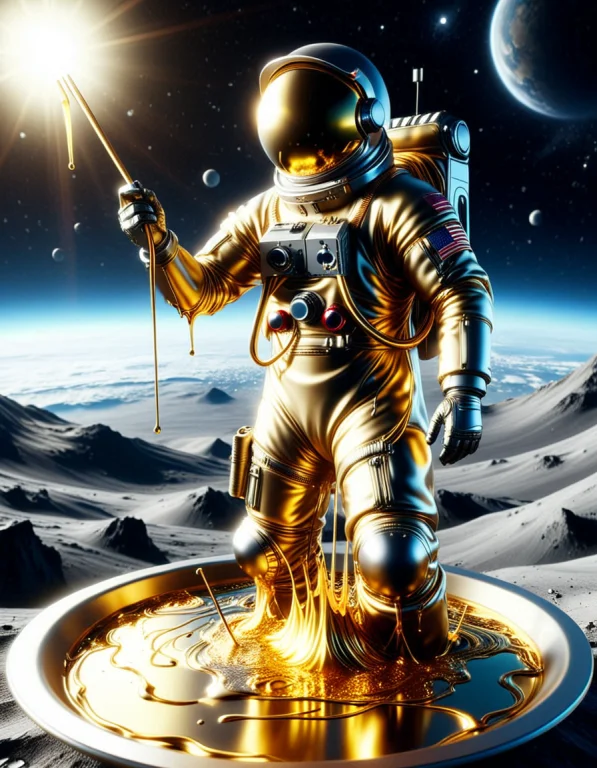 6. A Colossal Astronaut Entirely Transformed Into Dripping M...