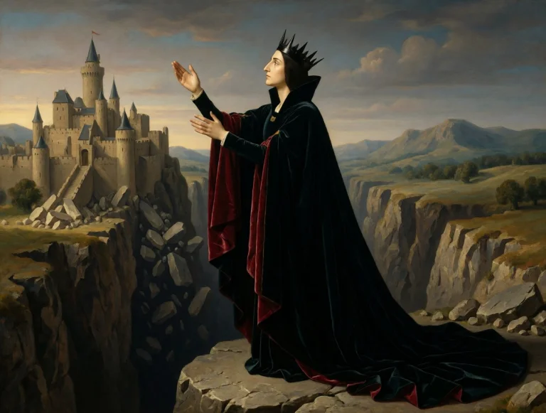 Ramella Stands Upon The Hewn Stone Stage, Her Black Mantle H...