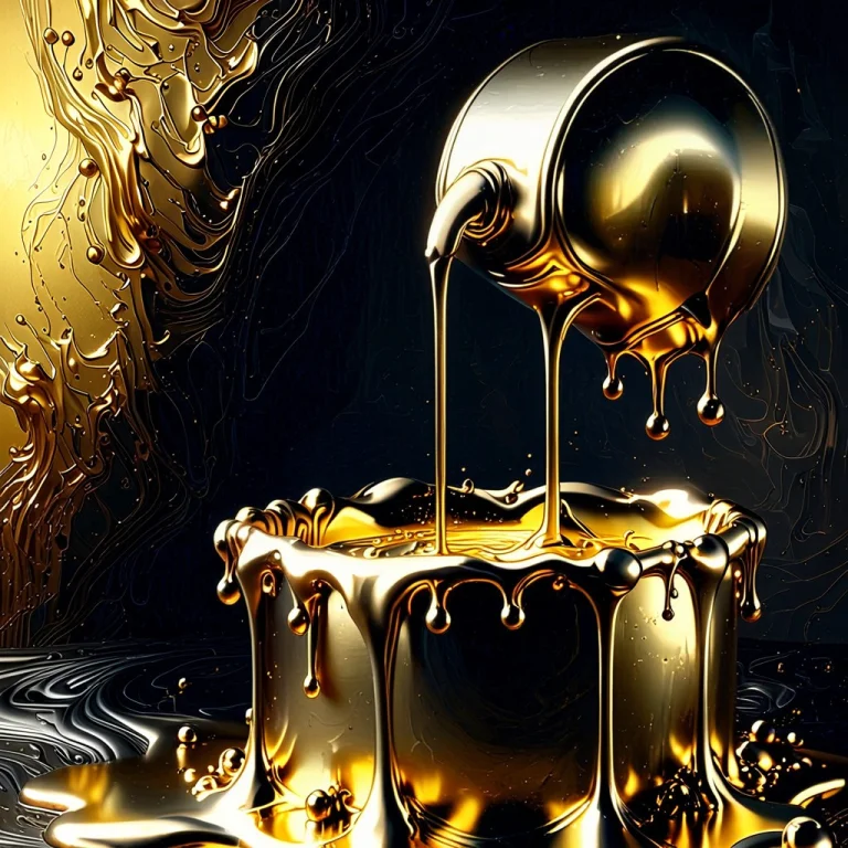 Molten Gold  The Primary Material, Appearing As A Thick, Liq...