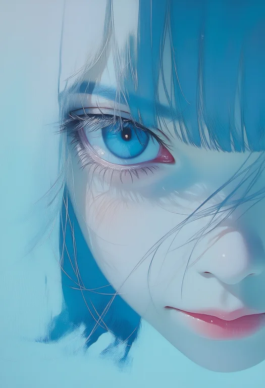 N8t-ru An Extreme Close-up Of A Girls Face Looking At The Vi...