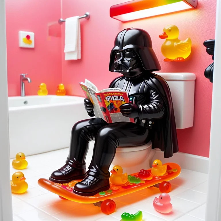 Gummymorph, Gummy Darth Vader Sitting On A Toilet Mounted On...