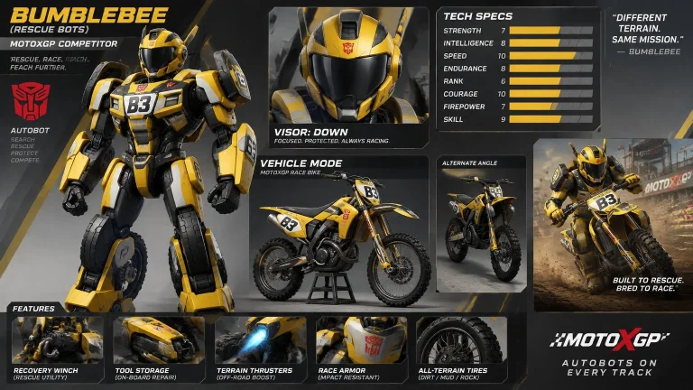 Bumblebeerescuebot As A Visor Down Motoxgp Competitor With T...