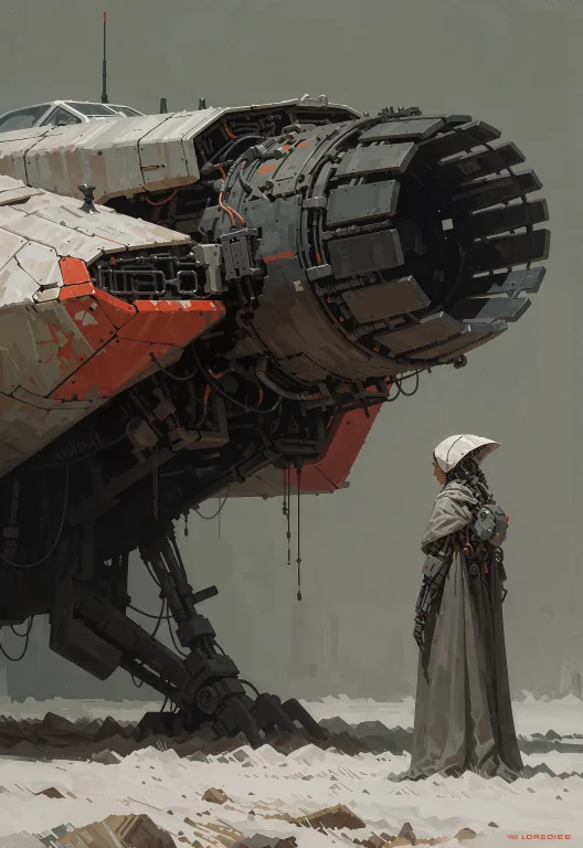 This Is A Digital Post-apocalyptic Scene. The Central Focus...