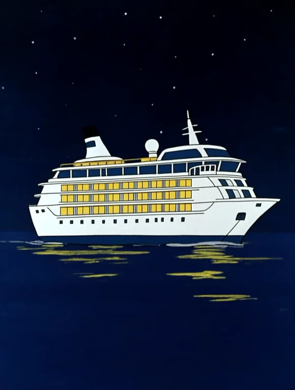 Soyuzmultfilmstyle, A Wide Shot Of A Massive Commercial Pass...