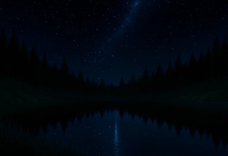 Outdoors, Detailed Landscape, Dark Night, Dark Blue Almost B...