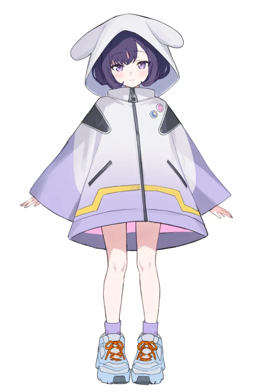 1girl, Solo, Full Body, White Background, Fuji Miyako, Purpl...