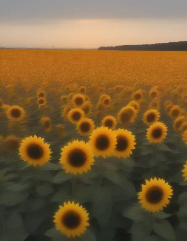 Sunflower Field Made Of Gummymorph
