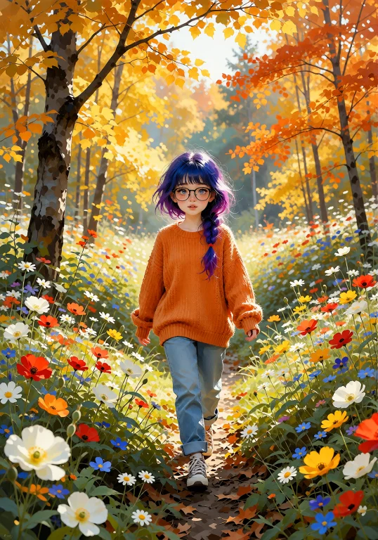 A Vibrant, Textured Storybook Illustration Depicting A Lush,...