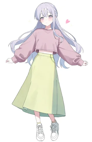 1girl, Solo, Full Body, White Background, Miyanaga Nonoka, V... — Stable Diffusion AI Prompt: 1girl, solo, full body, white background, miyanaga nonoka, very long silver-lave...