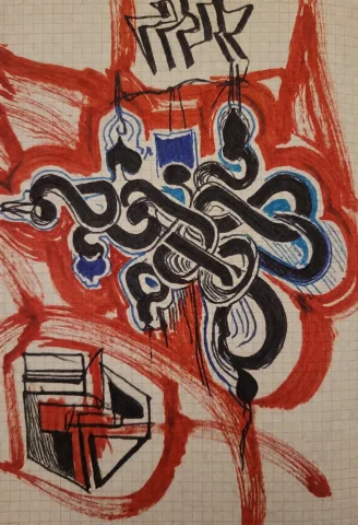 2kd00dl3,a Sketch Done With A Black Pen On Graph Paper. Abst... — Stable Diffusion AI Prompt: 2kD00DL3,A sketch done with a black pen on graph paper. Abstract drawing featuri...