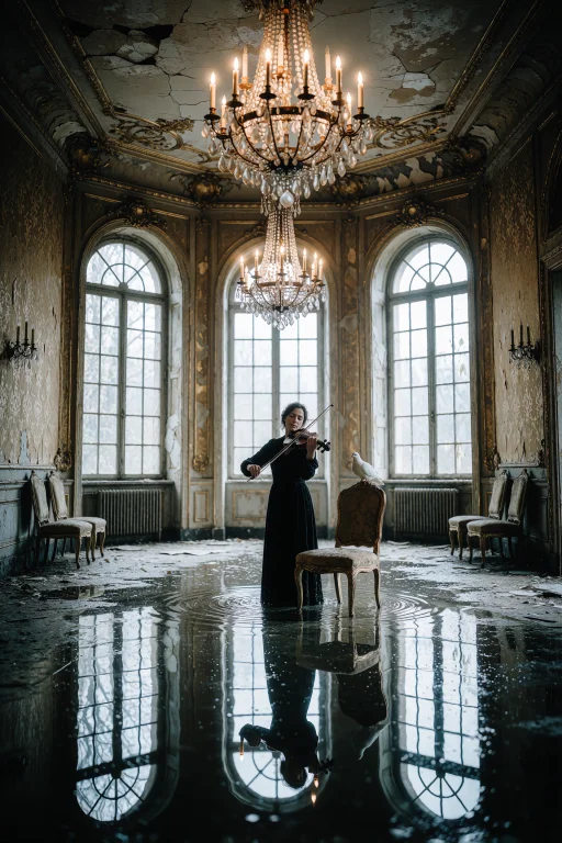 Zidiusart. A Photograph Of A Grand Abandoned Ballroom Whose...