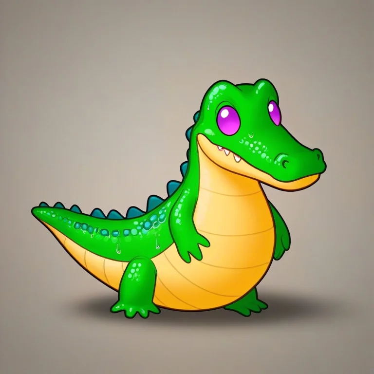 Crocodile Glossy Surface  A Shiny, Wet-looking Finish That C...