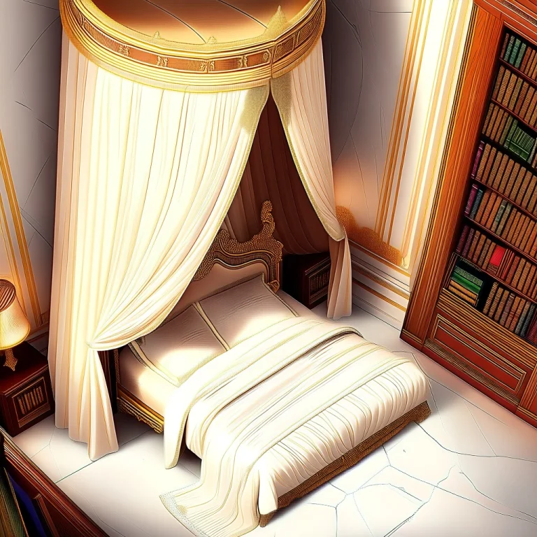 Polished White Marble Floors, Warm Amber Glow, Gold-leaf Cor...