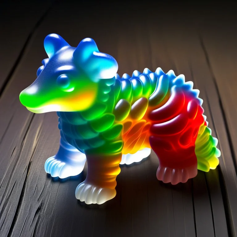 A Vibrant, Translucent Gummy Pangolin Estands As The Focal P...