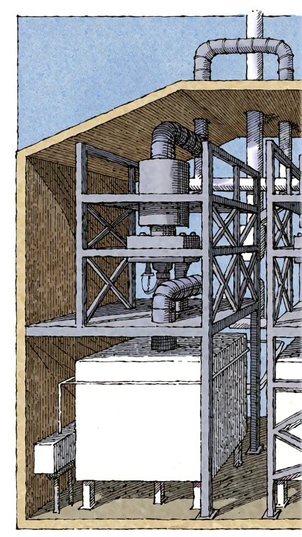 Illustration Of How A Complex Factory, Highly Detailed, Cuta...