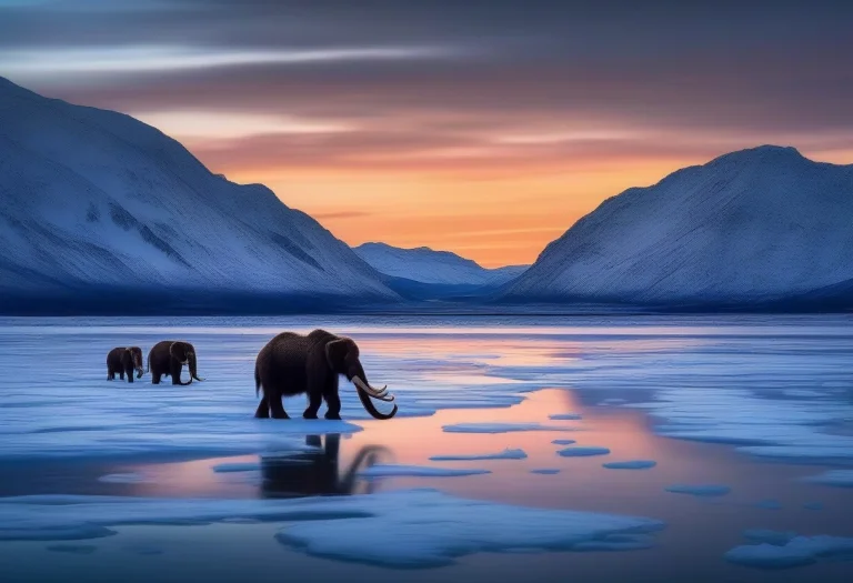 A Mammoth Of Ice Crossing A Frozen Strait, Impressionist Sty...