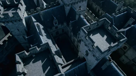 Undrwrldbl2016, An Aerial View Captures The Intricate Roofto... — Stable Diffusion AI Prompt: undrwrldbl2016, An aerial view captures the intricate rooftops and crenellated p...