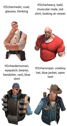 Masterpiece, High Quality, Loratf2charstyleillv21 1boy, Tf2c... — Stable Diffusion AI Prompt: masterpiece, high quality, 1boy, tf2charmedic, coat, glasses, thinking, cropped...