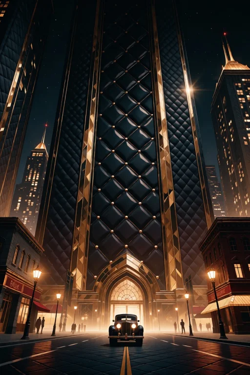 A Glamorous Art Deco Metropolis At Night, Constructed From L...