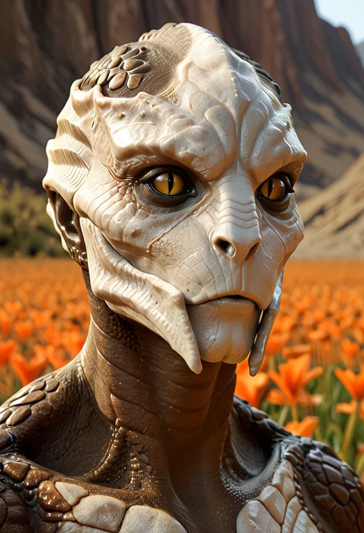 Photorealistic, Medium-long Shot, A Female Turian1.2. Alien,...