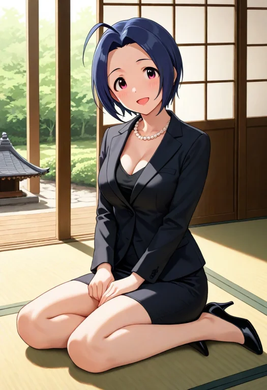 Masterpiece, 1girl, Idolmaster, Miura Azusa, Black Blouse, B...