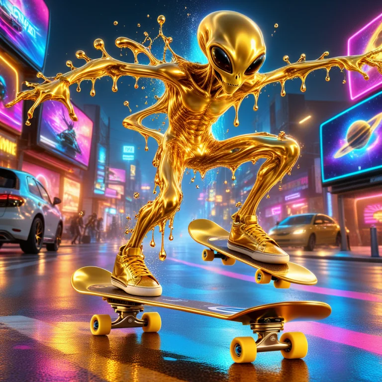 Hdr, 8k, An Alien Balancing A Television On Its Head While R...