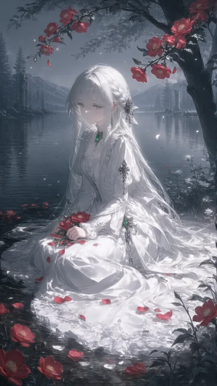A Poetic, Melancholic Anime Illustration Of A Beautiful Youn...
