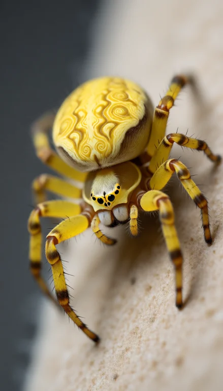 This Is A Close-up, Highly Detailed Photograph Of A Yellow S...
