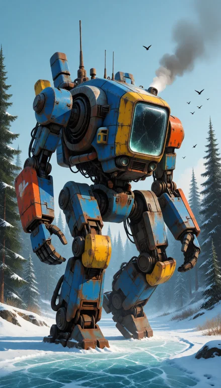 This Digital Artwork Depicts A Large, Heavily-weathered, And...