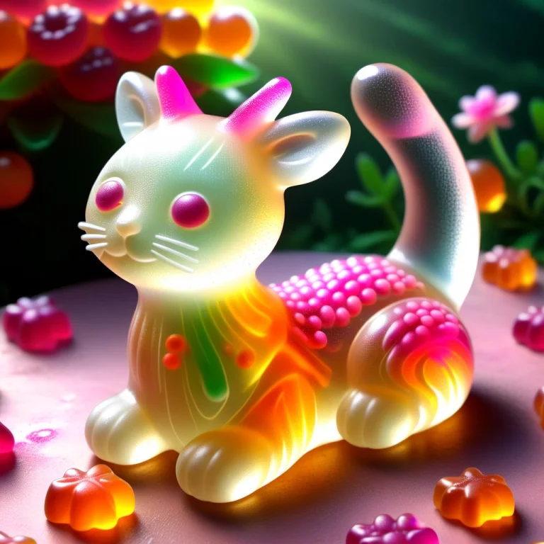 Gummymorph, Whimsical Illustration, A Spotted Deer Fully Tra...