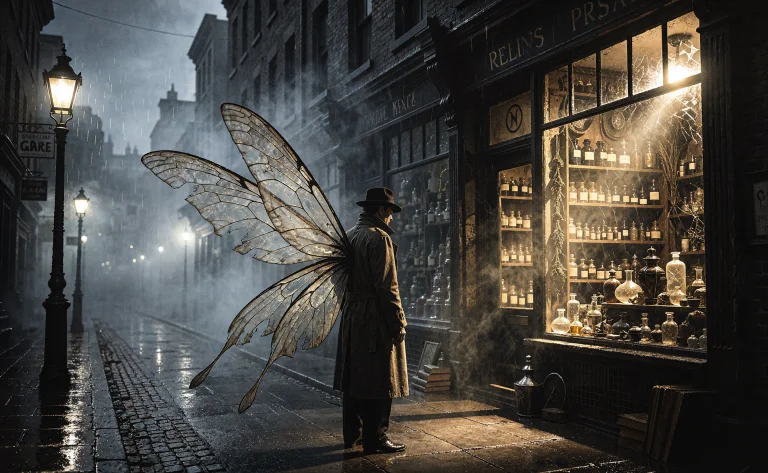 1930s Supernatural Film Noir Detective Scene, Cinematic Fogg...