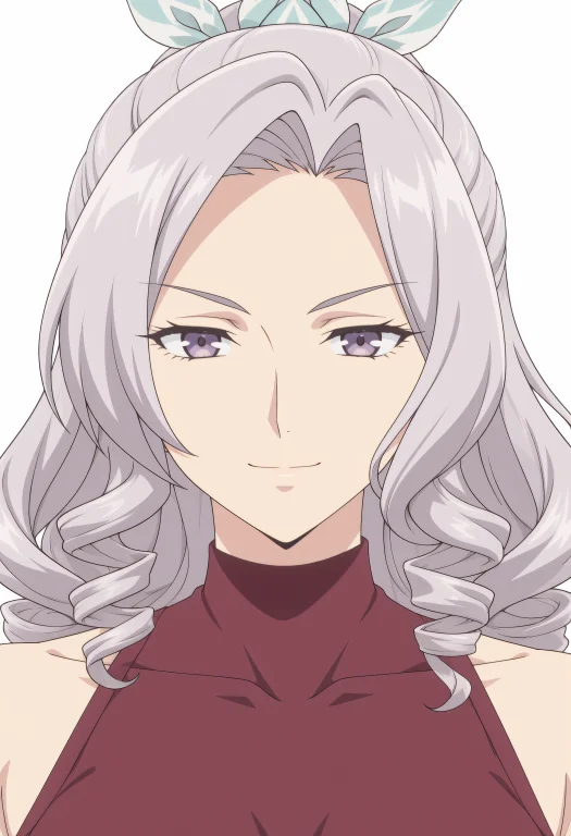 Diane Ryoumin, Silver Hair, Curly Hair, Hair Ornament, Purpl...