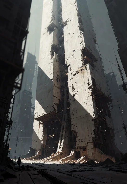 This Post-apocalyptic Cityscape Dominated Geometric Skyscrap...