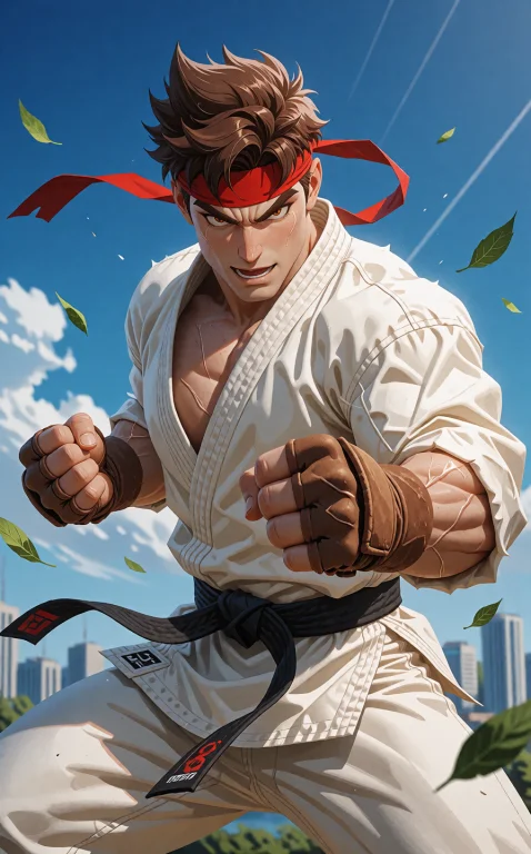 High Quality, Masterpiece, A Muscular Male Fighter In A Dyna...